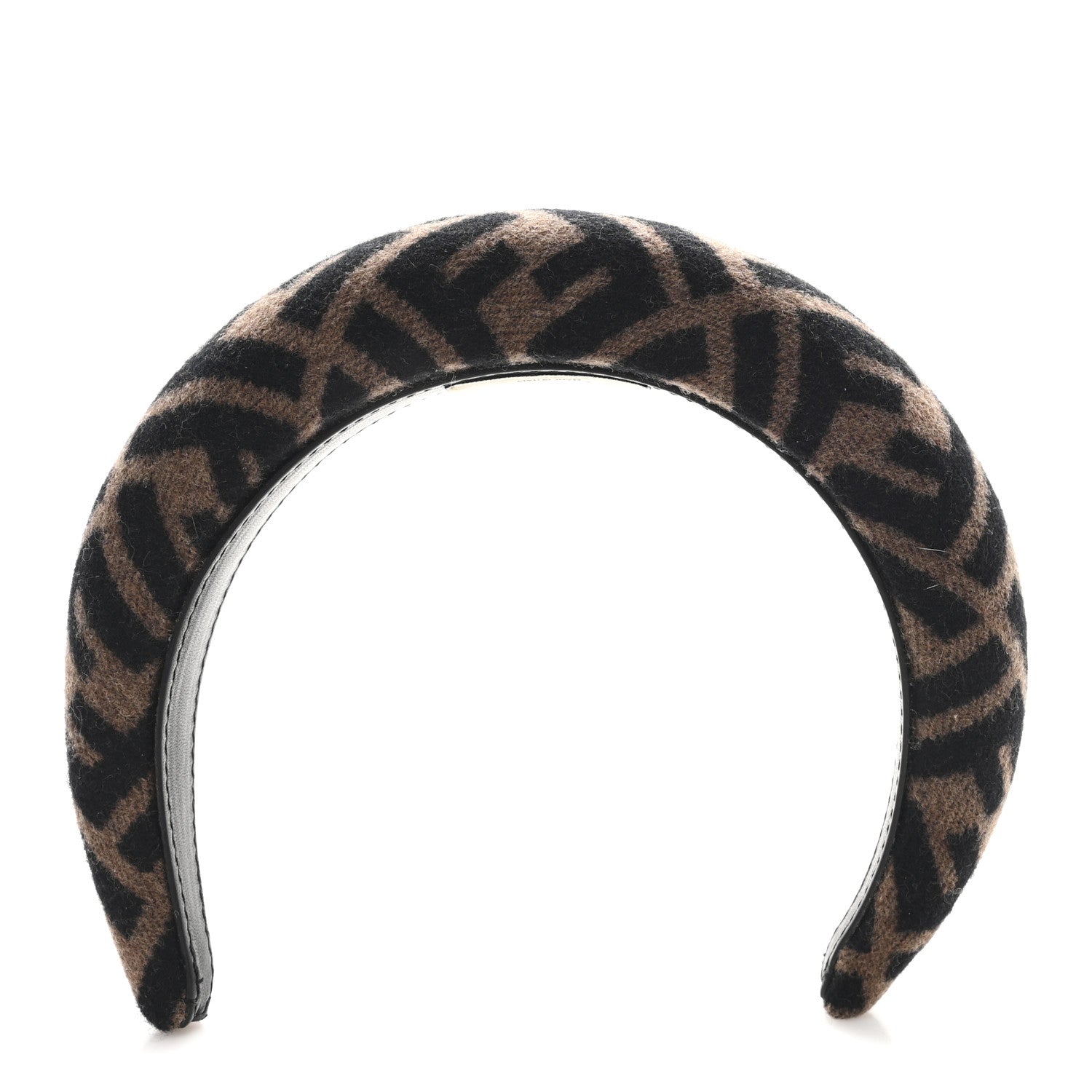 Fendi Wool Cashmere FF Logo Headband Tobacco 1 of 5