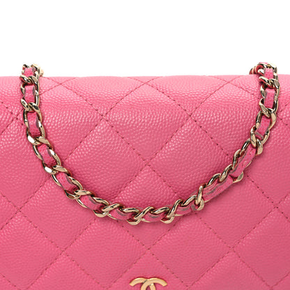 Chanel Caviar Quilted Wallet on Chain WOC Pink 9 of 13