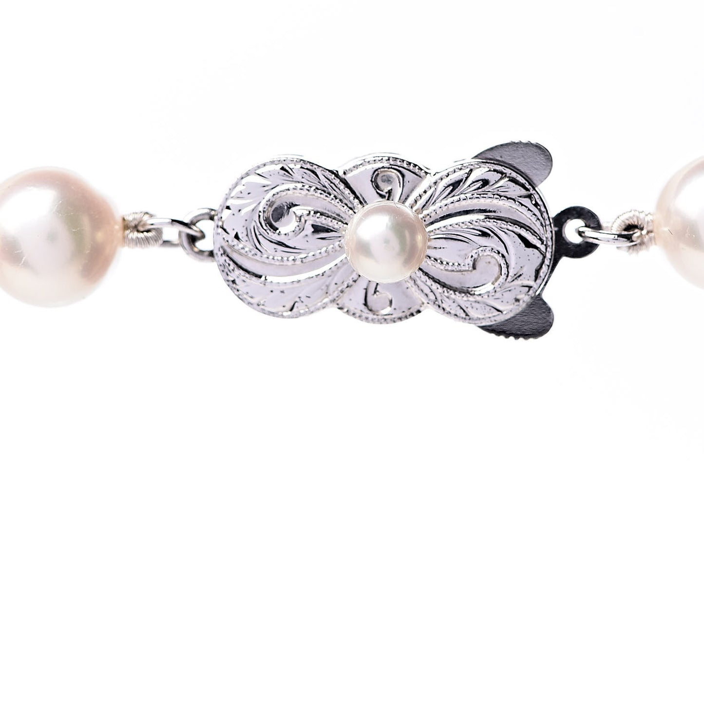 Sterling Silver Akoya Pearl 7-7.5mm Strand Necklace 16.5"