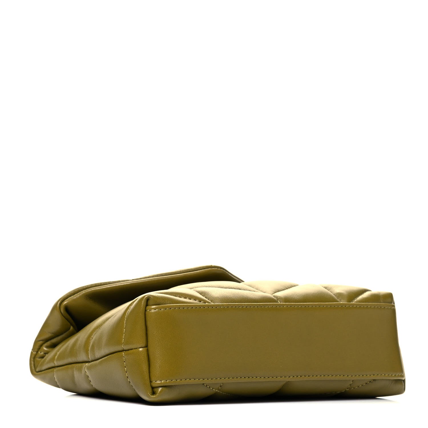 Saint Laurent Lambskin Monogram Loulou Puffer Pouch Clutch Olive 4 of 10