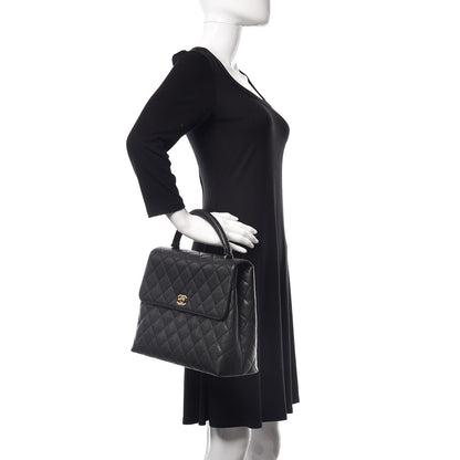 Chanel Caviar Quilted Jumbo Kelly Flap Black 2 of 11
