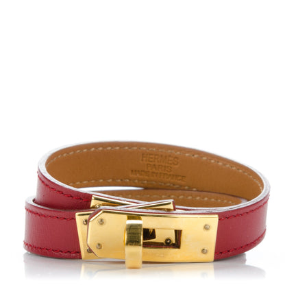 Hermes Chamonix Kelly Double Tour Bracelet S Rouge Garance 1 of 5