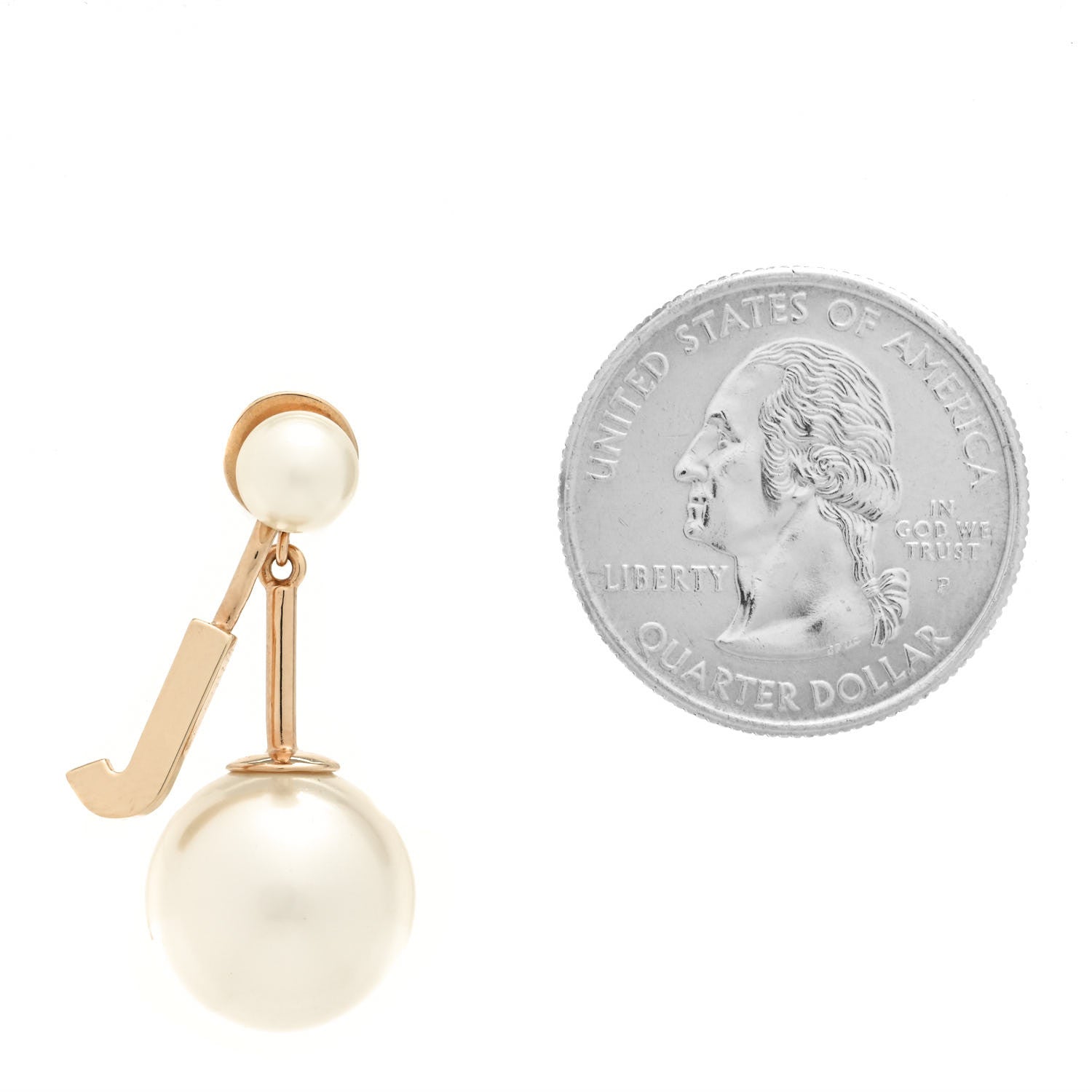 Christian Dior Pearl My ABCDior J Tribale Earring Gold 2 of 4