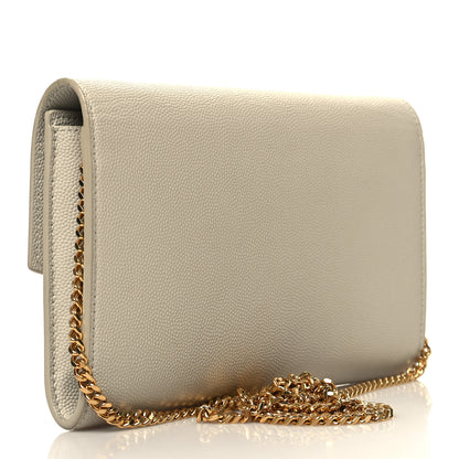 Saint Laurent Grain De Poudre Monogram Uptown Chain Wallet Crema Soft 4 of 12