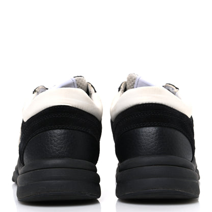 Chanel Mesh Suede Grained Calfskin Womens CC Sneakers 37.5 Black White 6 of 10