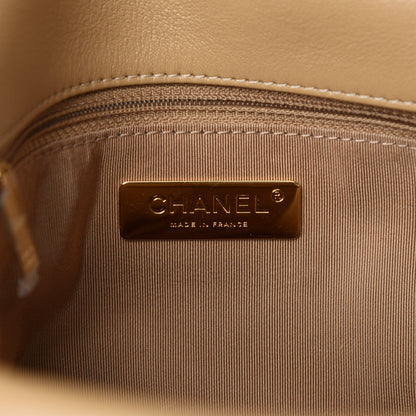 Chanel Lambskin Quilted Medium 19 Flap Dark Beige 9 of 12