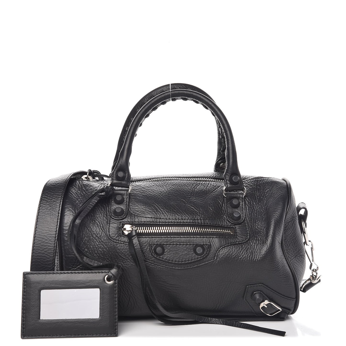 Matte Goatskin Rubber Covered Classic Hardware Mini Twiggy Black