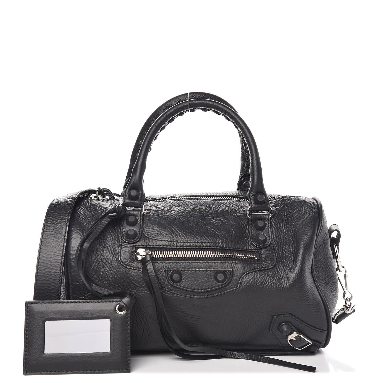 Balenciaga Matte Goatskin Rubber Covered Classic Hardware Mini Twiggy Black 1 of 9