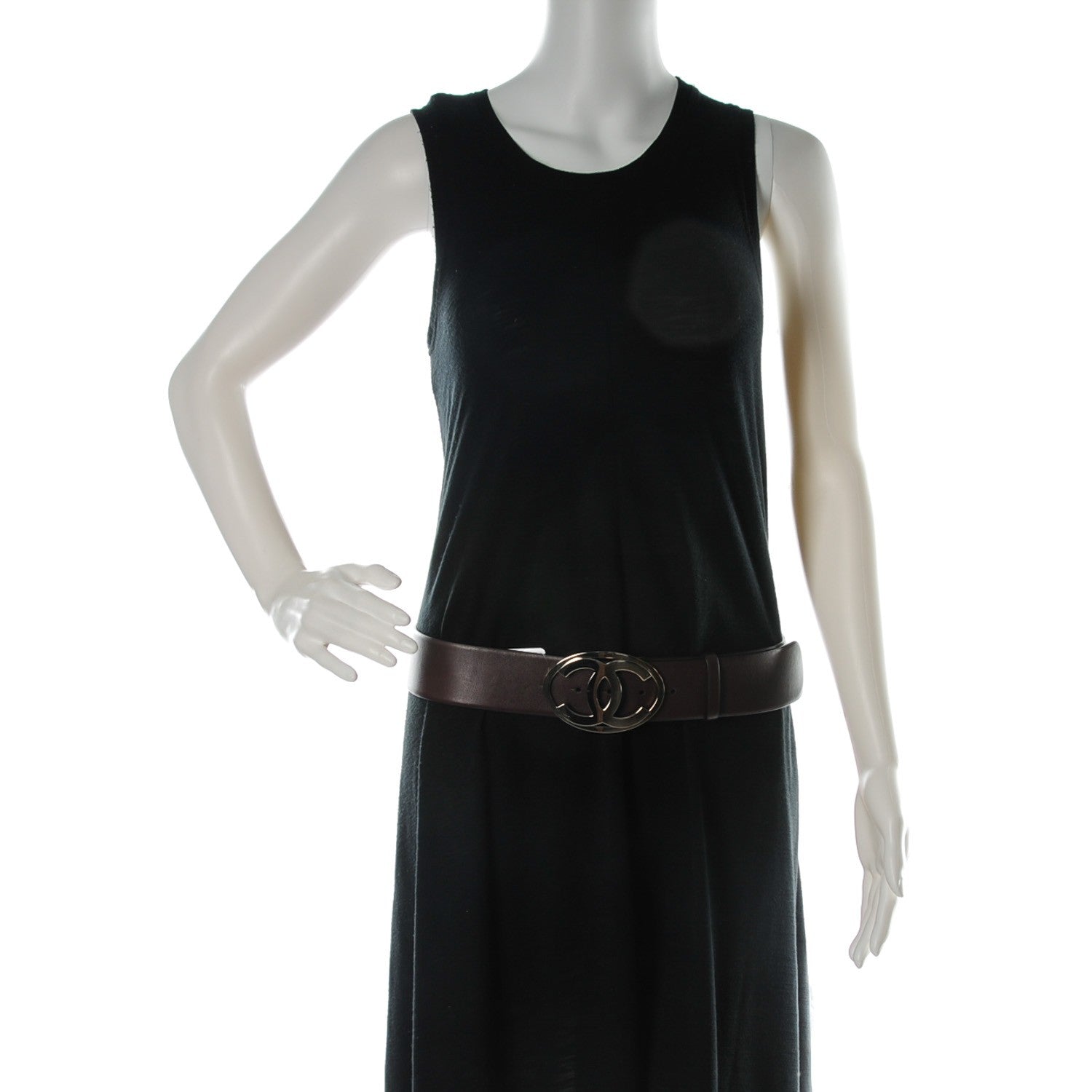 Chanel Calfskin CC Belt 90 36 Dark Brown 2 of 9