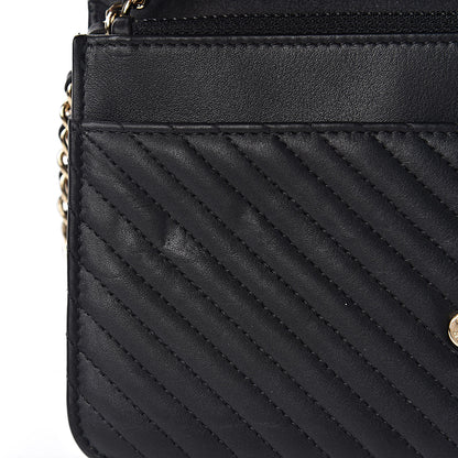 Chanel Calfskin Chevron Boy Wallet On Chain WOC Black 7 of 13