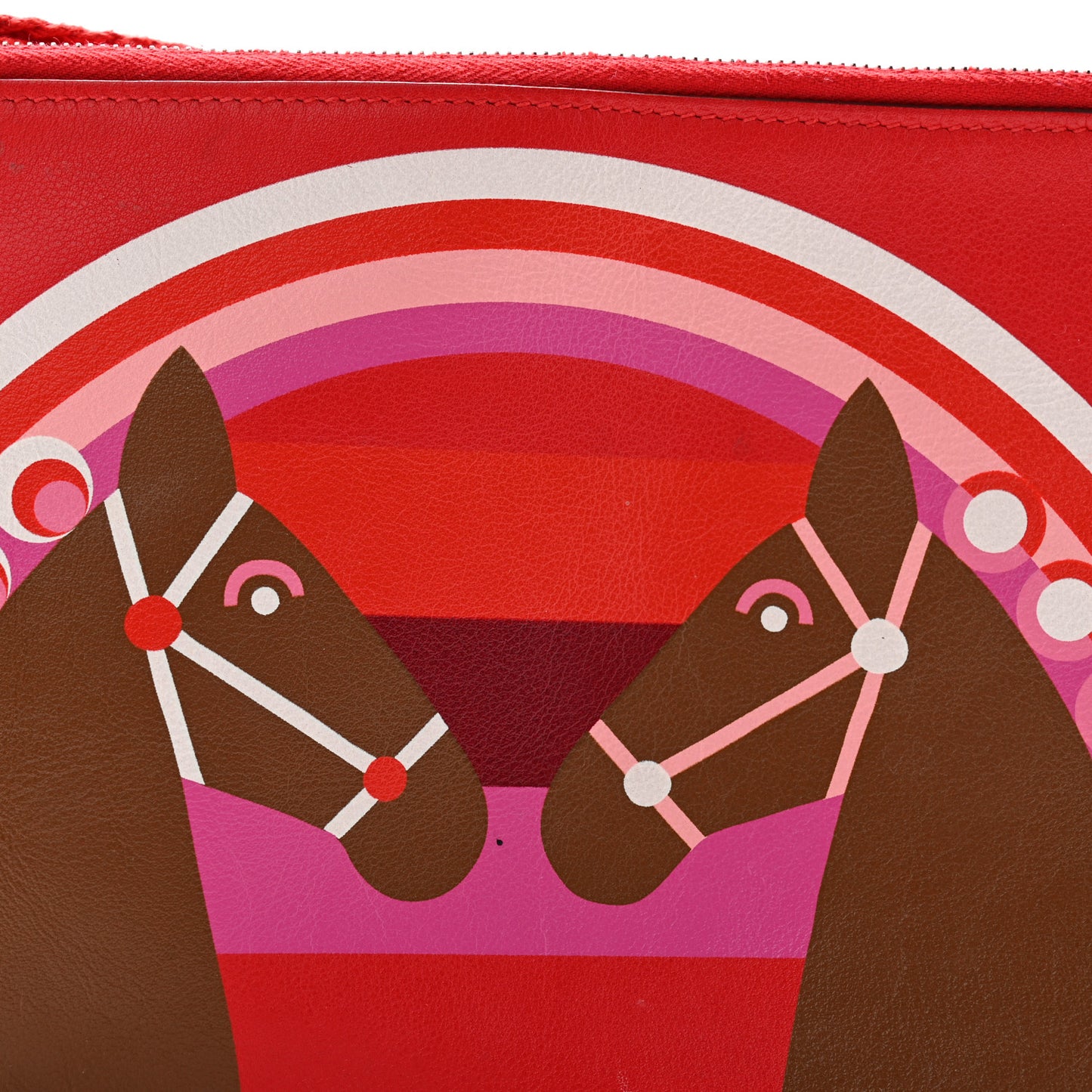 Swift Printed Rainbow Love Carre Long Pocket Pouch Rouge Coeur Alezan