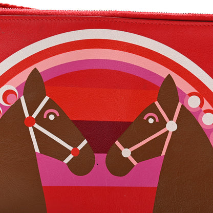 Hermes Swift Printed Rainbow Love Carre Long Pocket Pouch Rouge Coeur Alezan 8 of 13