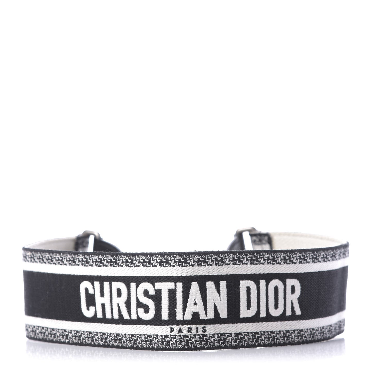 Canvas Embroidered Shoulder Strap Black White