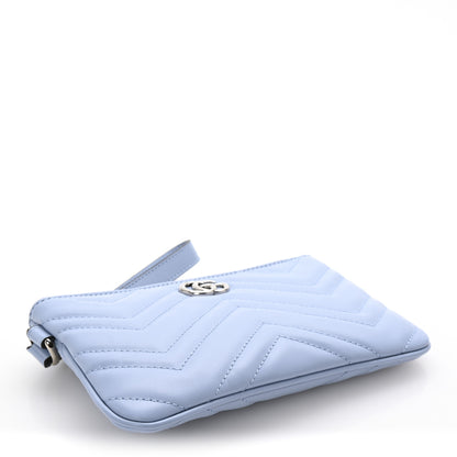 Gucci Calfskin Matelasse GG Marmont Wrist Wallet Porcelain Light Blue 4 of 8