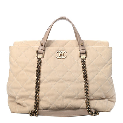 Chanel Iridescent Caviar Chic Quilt Tote Beige 1 of 4