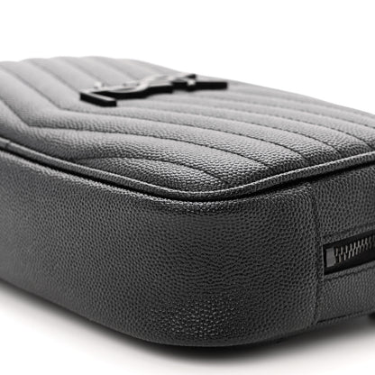 Saint Laurent Grain De Poudre Matelasse Monochrome Monogram Mini Lou Camera Bag Black 9 of 10