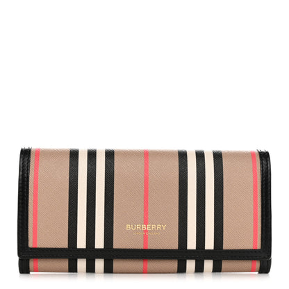 Burberry E-Canvas Icon Stripe Halton Continental Wallet Archive Beige 1 of 9
