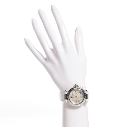 Cartier Stainless Steel Alligator Mother of Pearl 35mm Pasha C Automatic Watch 2 of 8