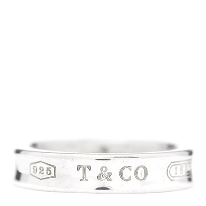 Tiffany Sterling Silver Narrow 1837 Band Ring 46 3.75 1 of 6