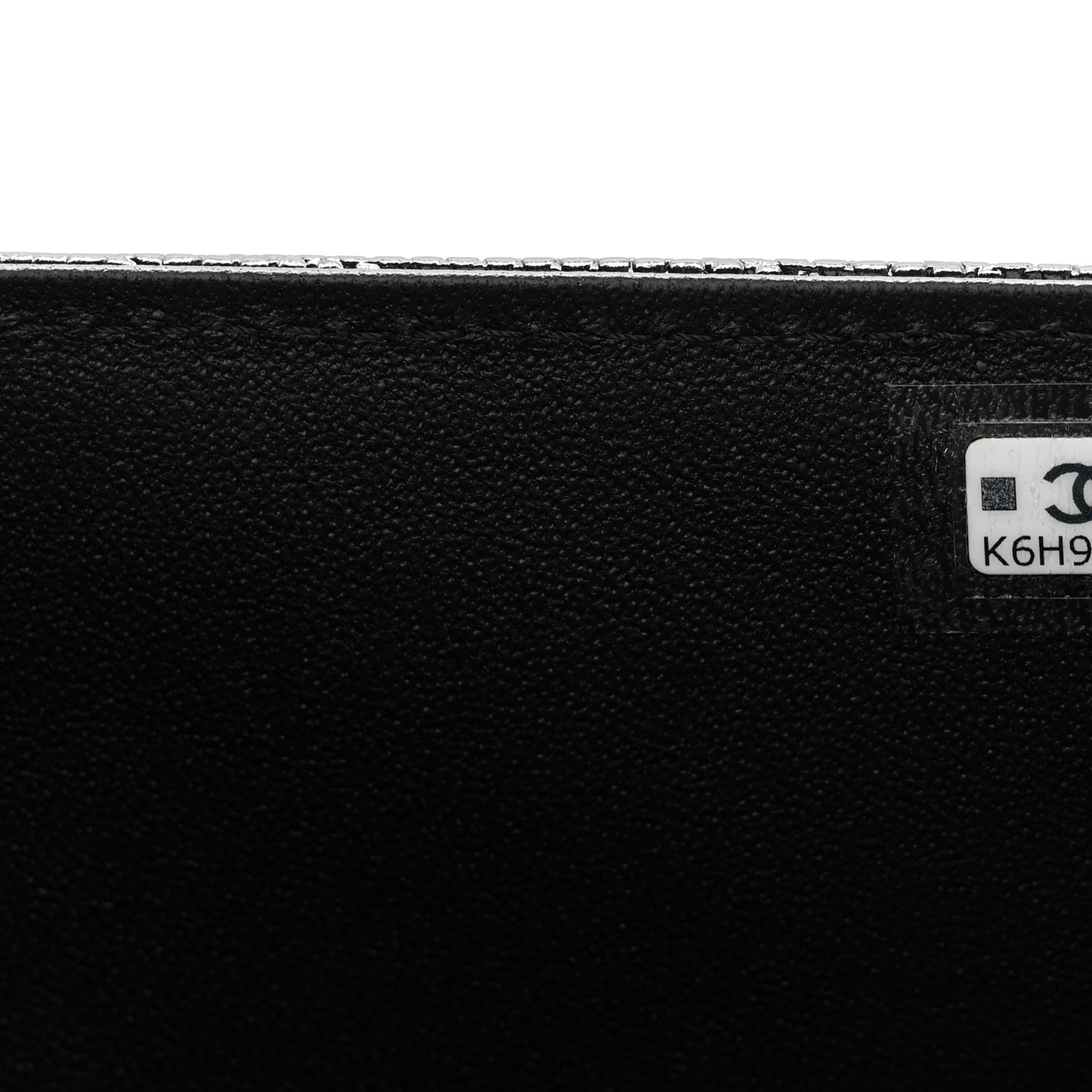 Calfskin Lizard Embossed Top Handle Clutch With Chain Black