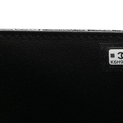 Chanel Calfskin Lizard Embossed Top Handle Clutch With Chain Black 8 of 12