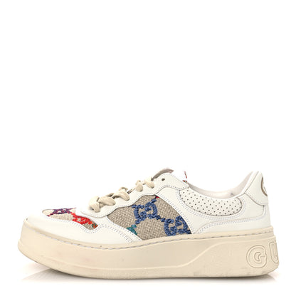 Gucci Dali Soft Calfskin GG Tennis Embossed Perforated Womens Platform 55mm Sneakers 40.5 White Multicolor 1 of 11