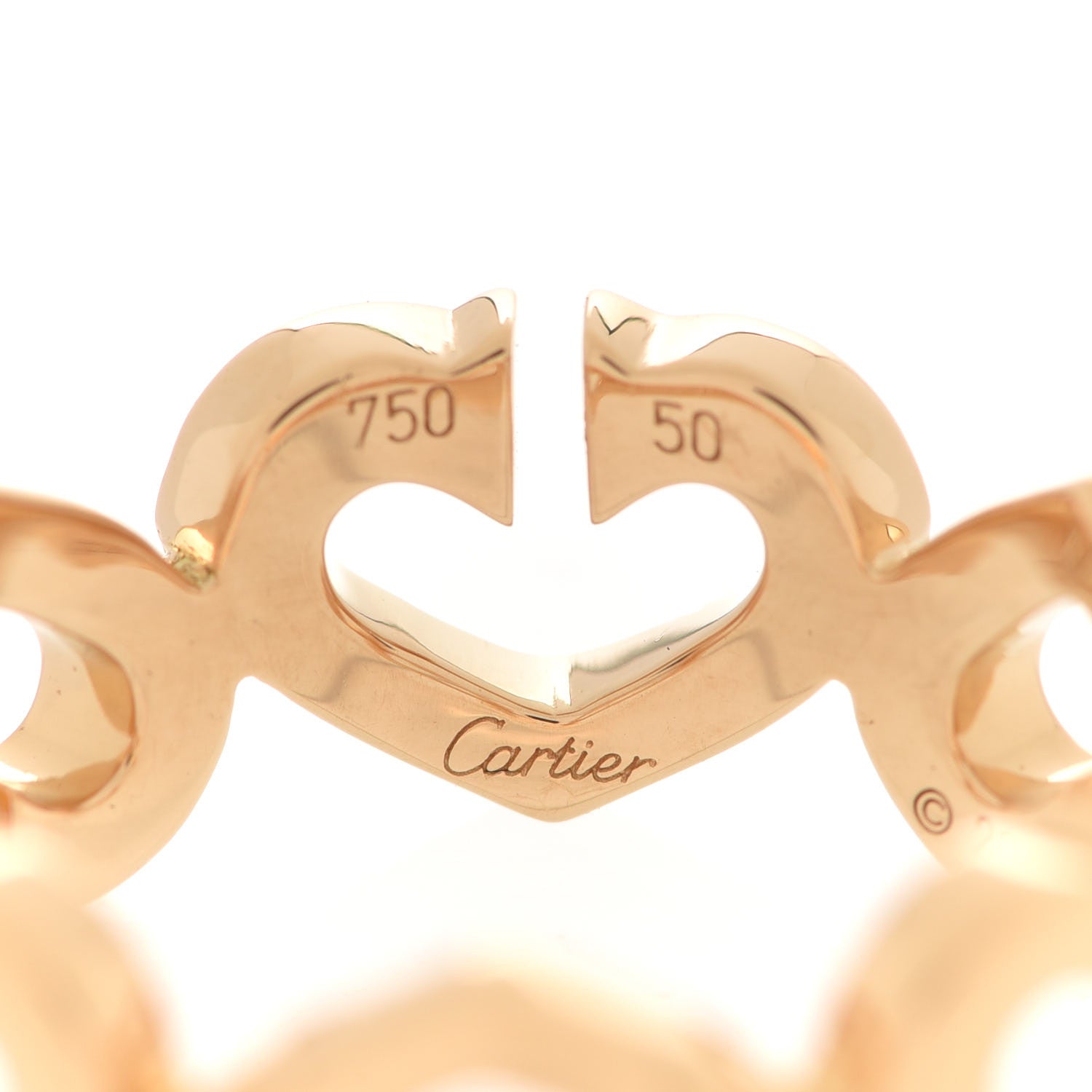 Cartier 18K Yellow Gold Diamond Hearts and Symbols Ring 50 5.25 4 of 5