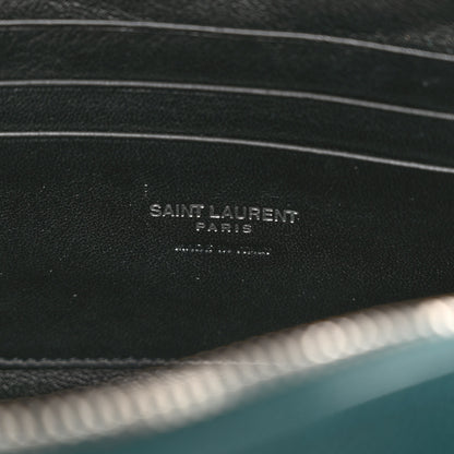 Saint Laurent Grain De Poudre Matelasse Monogram Mini Lou Camera Bag Petrol Green 6 of 9