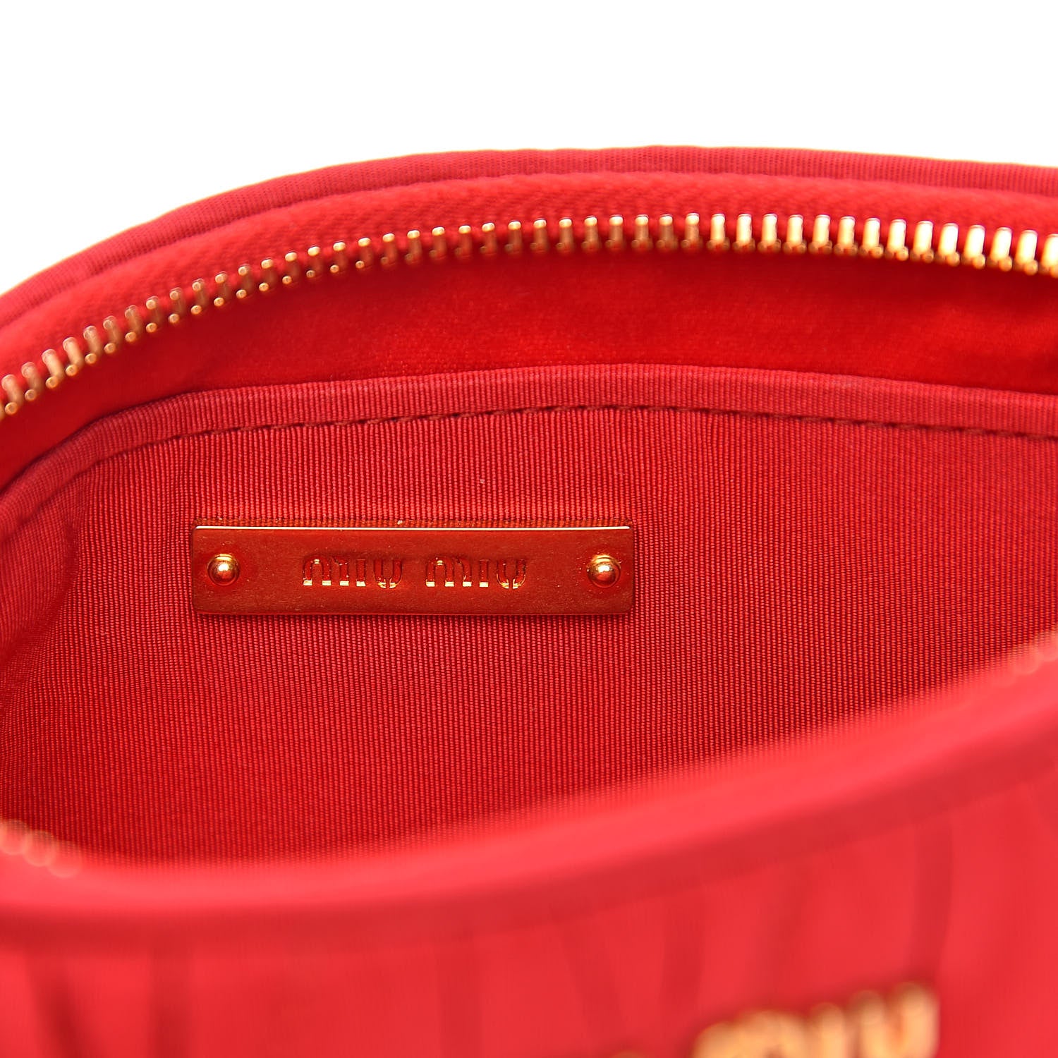 Miu Miu Faille Matelasse Wristlet Fuoco 5 of 7