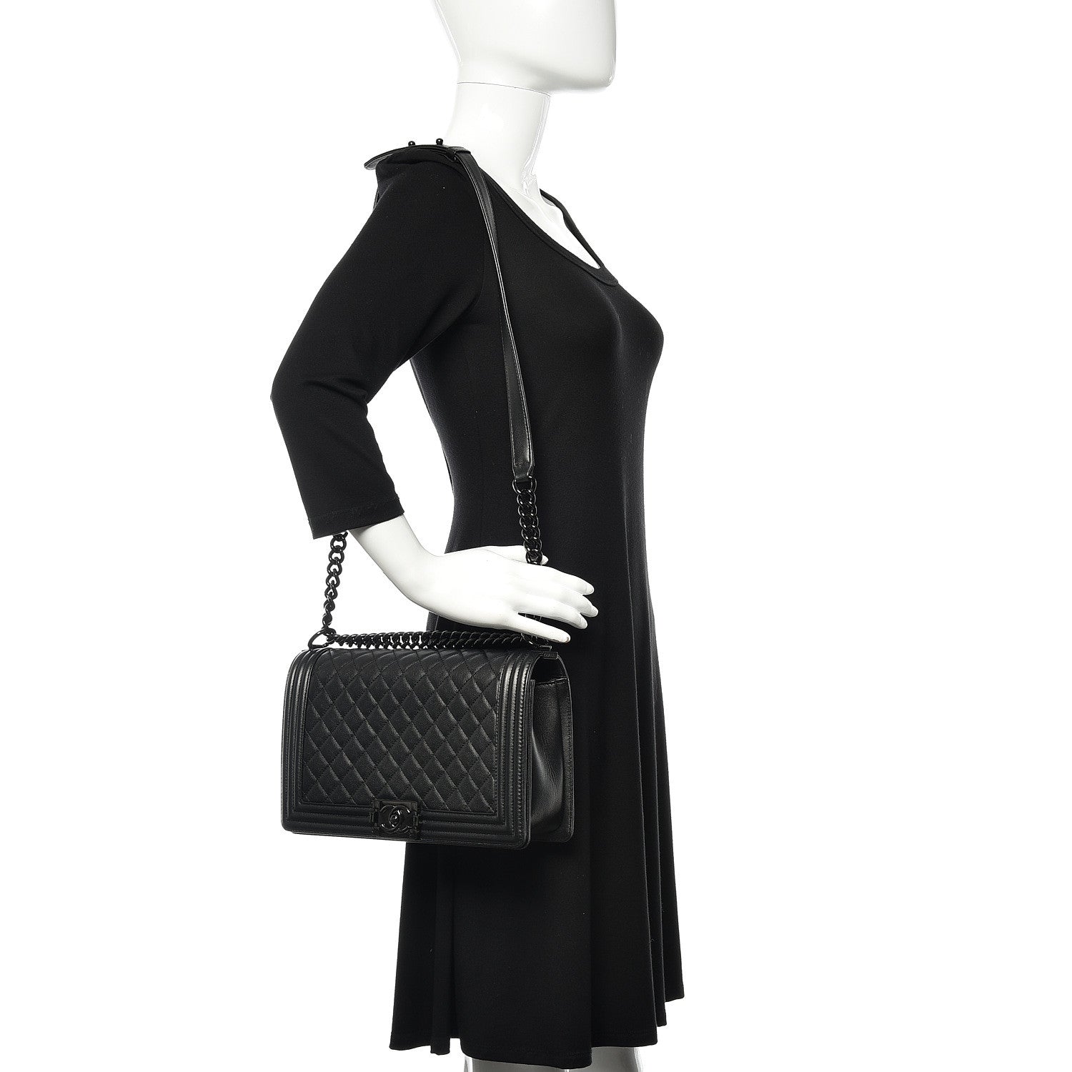 Chanel Iridescent Grained Lambskin Quilted New Medium Boy Flap So Black 2 of 10