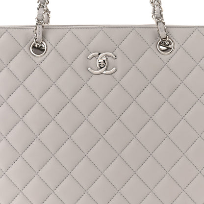 Chanel Calfskin Quilted Large Classic Shopping Tote Grey 8 of 11