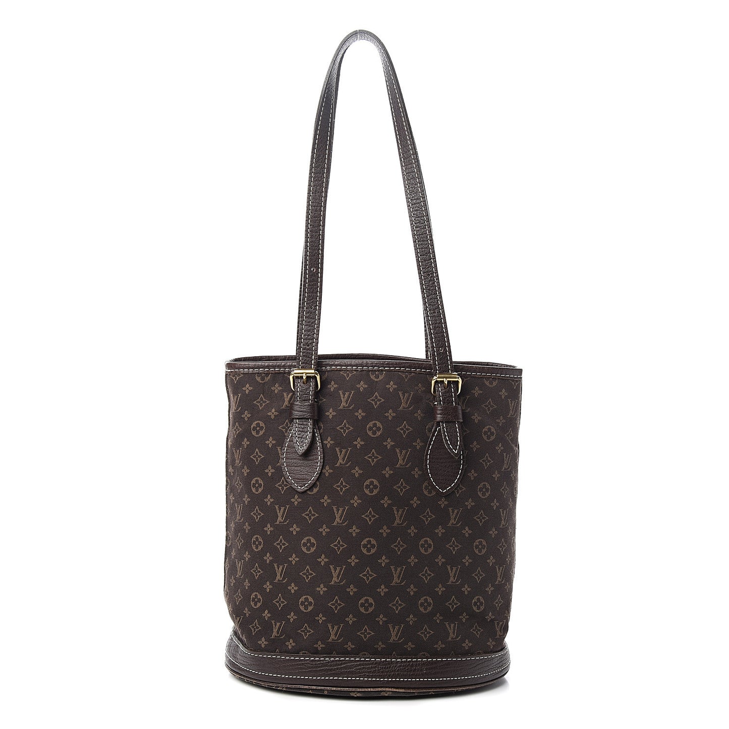 Mini Lin Monogram Bucket Bag Ebene