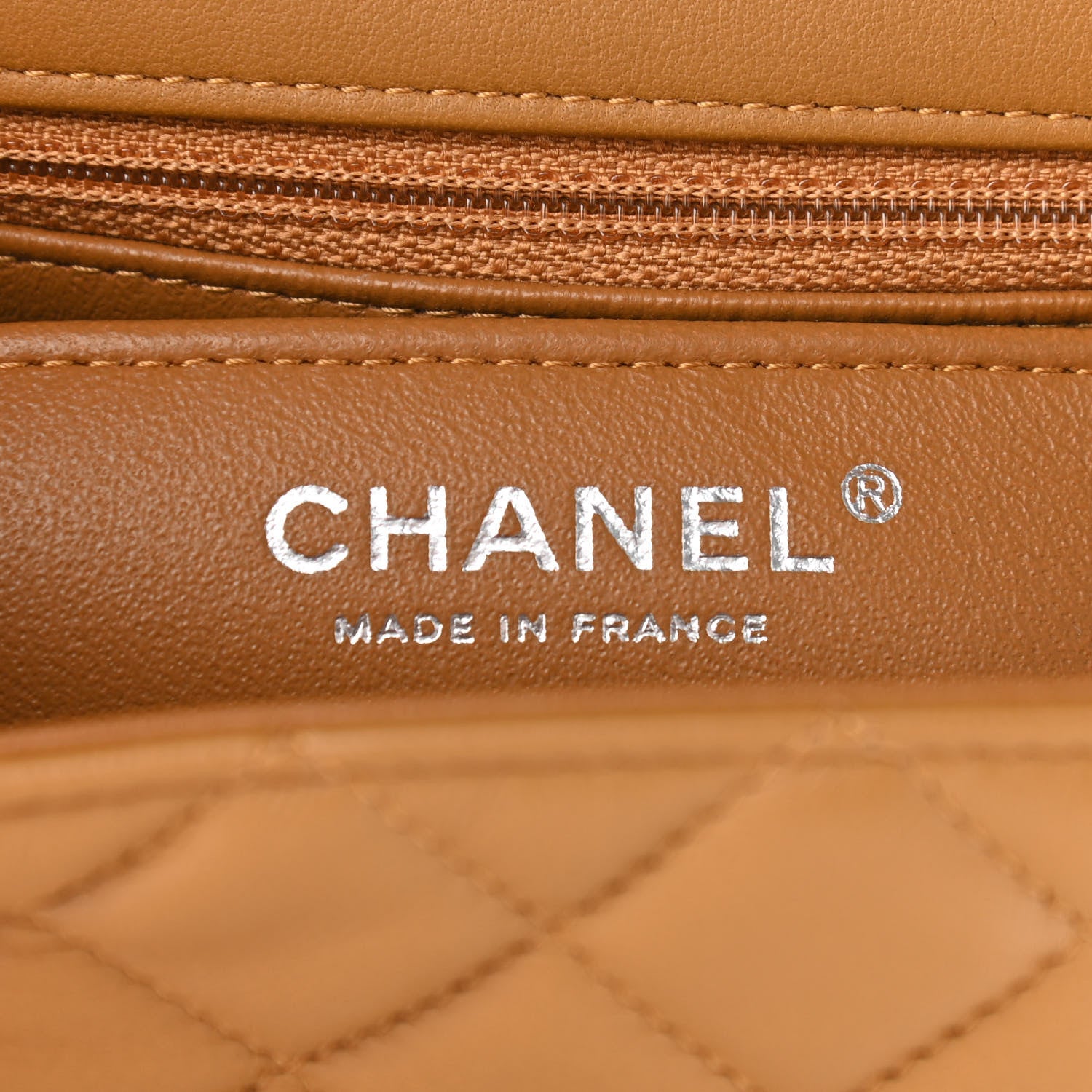 Chanel Lambskin Quilted Mini Rectangular Flap Camel 6 of 12