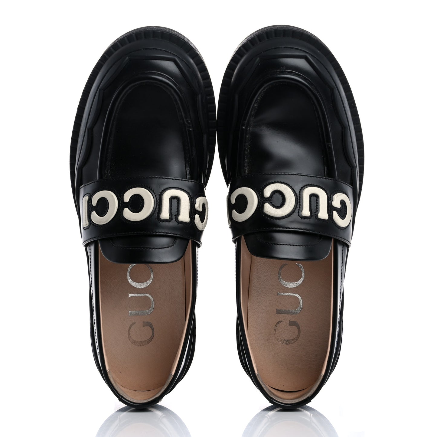 Cordovan Lux Womens Logo Patch Loafers 40.5 Black