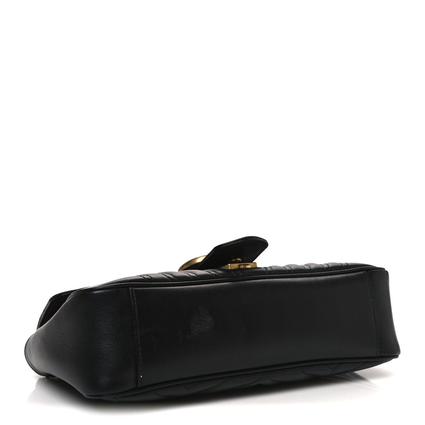 Calfskin Matelasse Small GG Marmont Shoulder Bag Black