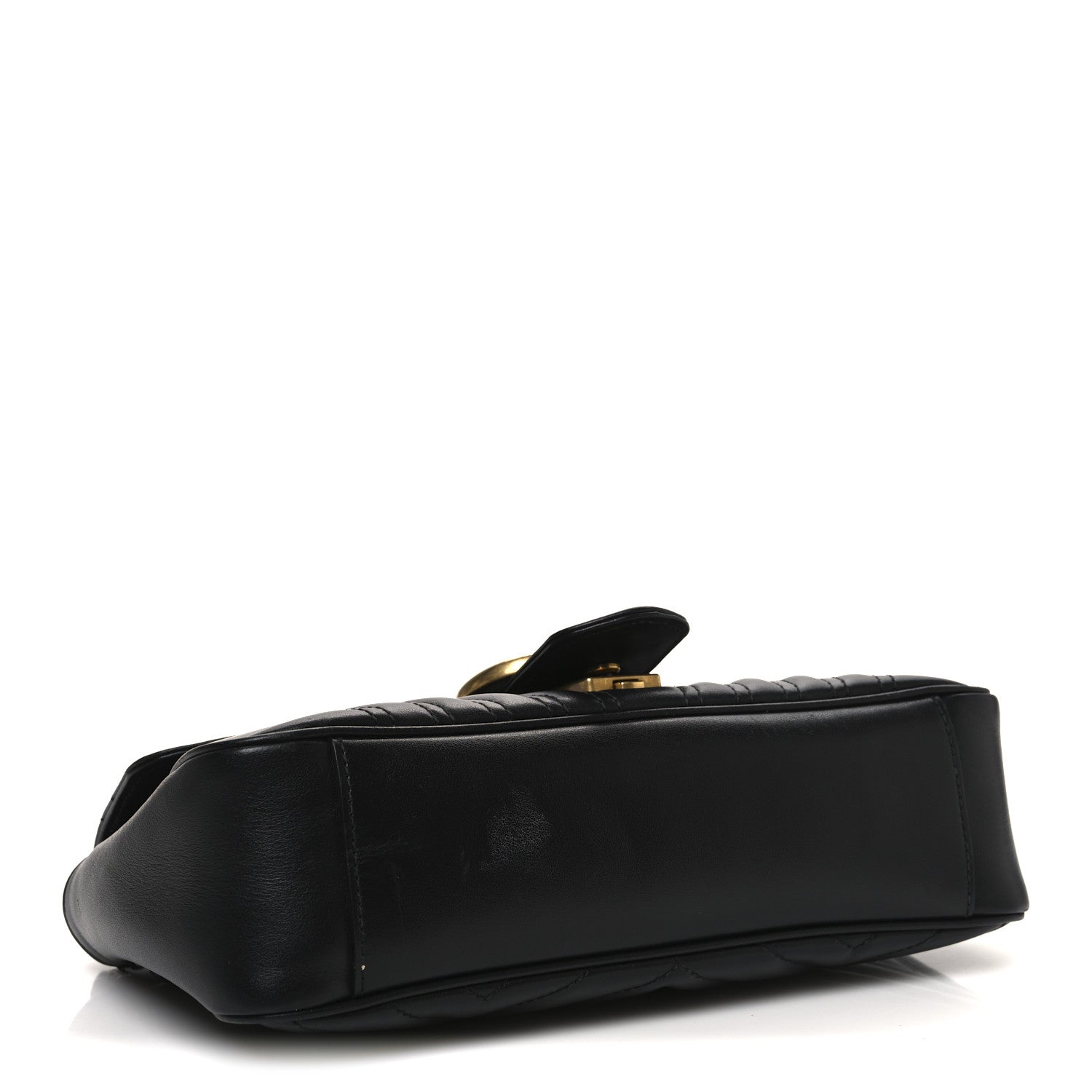 Gucci Calfskin Matelasse Small GG Marmont Shoulder Bag Black 4 of 12
