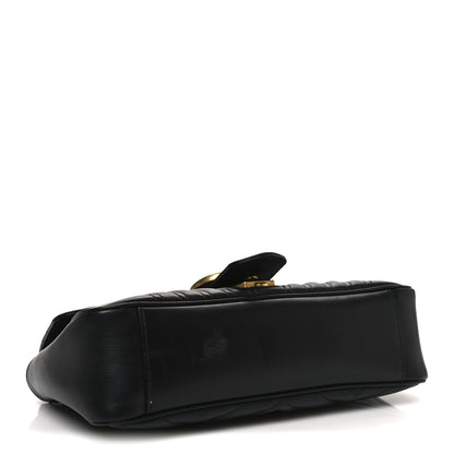 Gucci Calfskin Matelasse Small GG Marmont Shoulder Bag Black 4 of 12