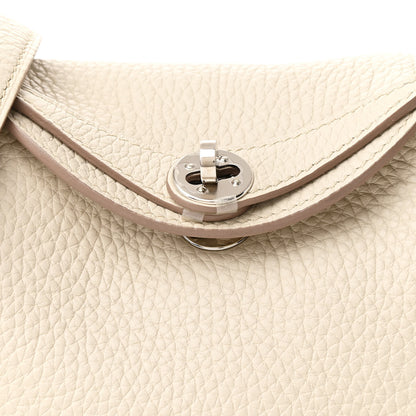 Hermes Taurillon Clemence Mini Lindy 20  Beton 8 of 12