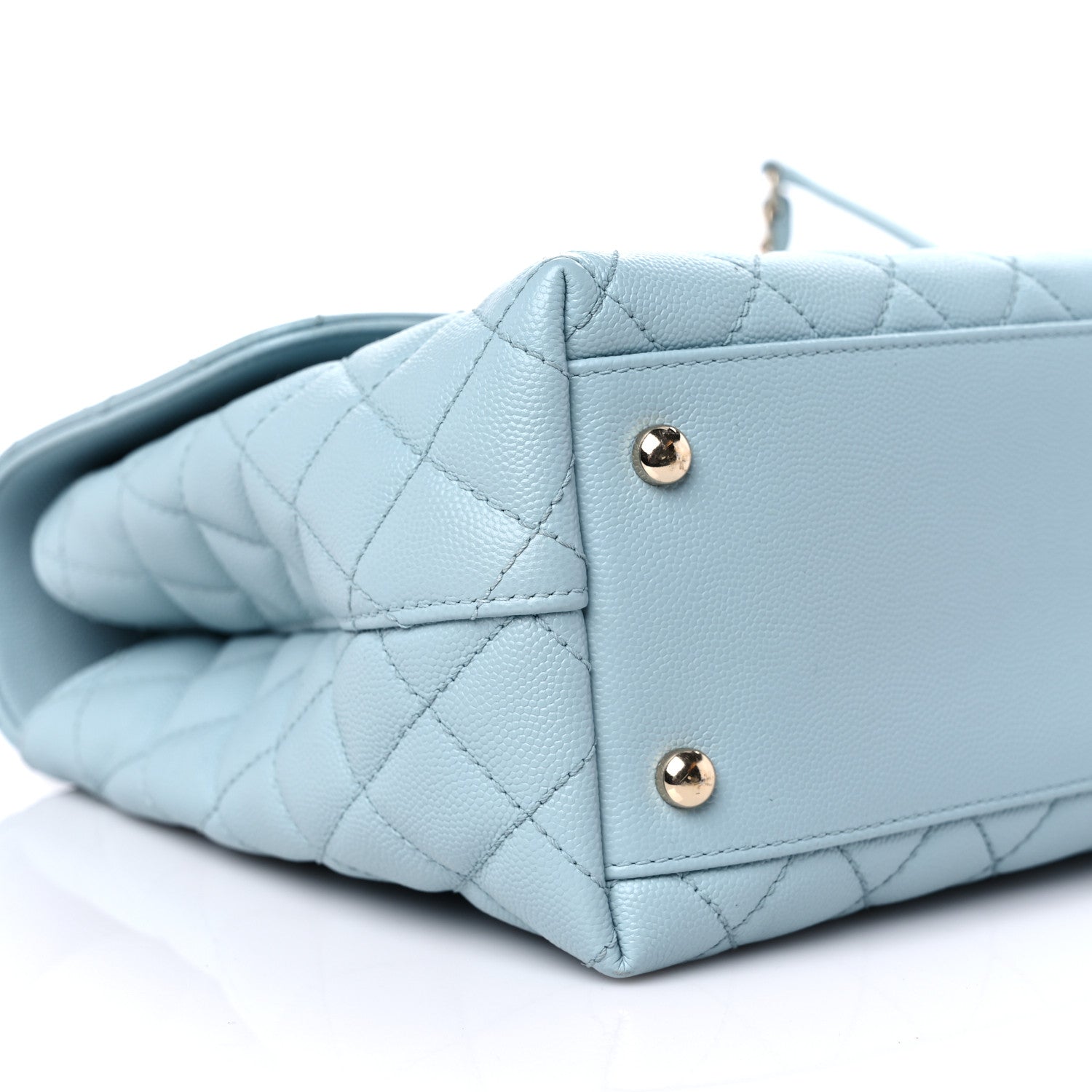 Chanel Caviar Quilted Medium Coco Handle Flap Light Blue 8 of 15