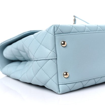 Chanel Caviar Quilted Medium Coco Handle Flap Light Blue 8 of 15