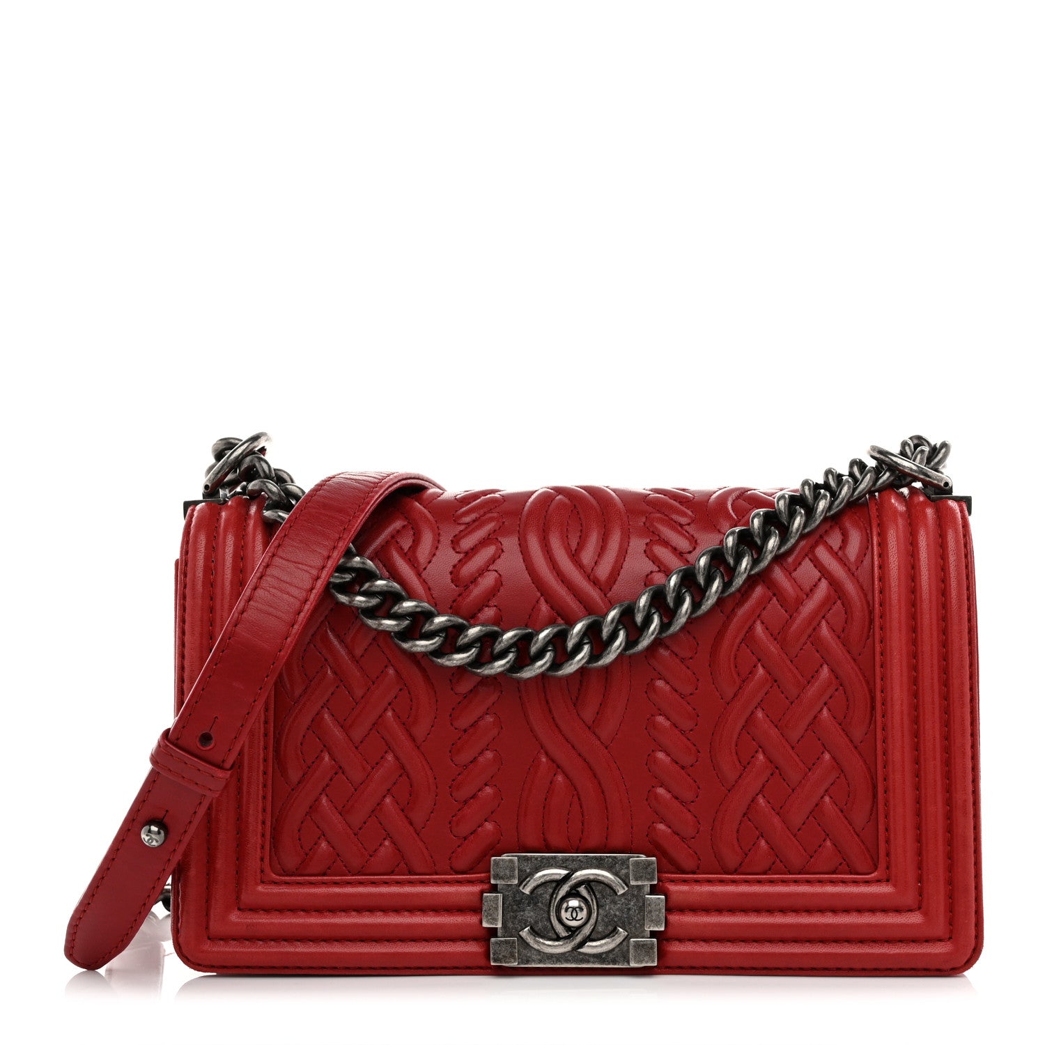 Chanel Lambskin Medium Celtic Boy Flap Red 1 of 10