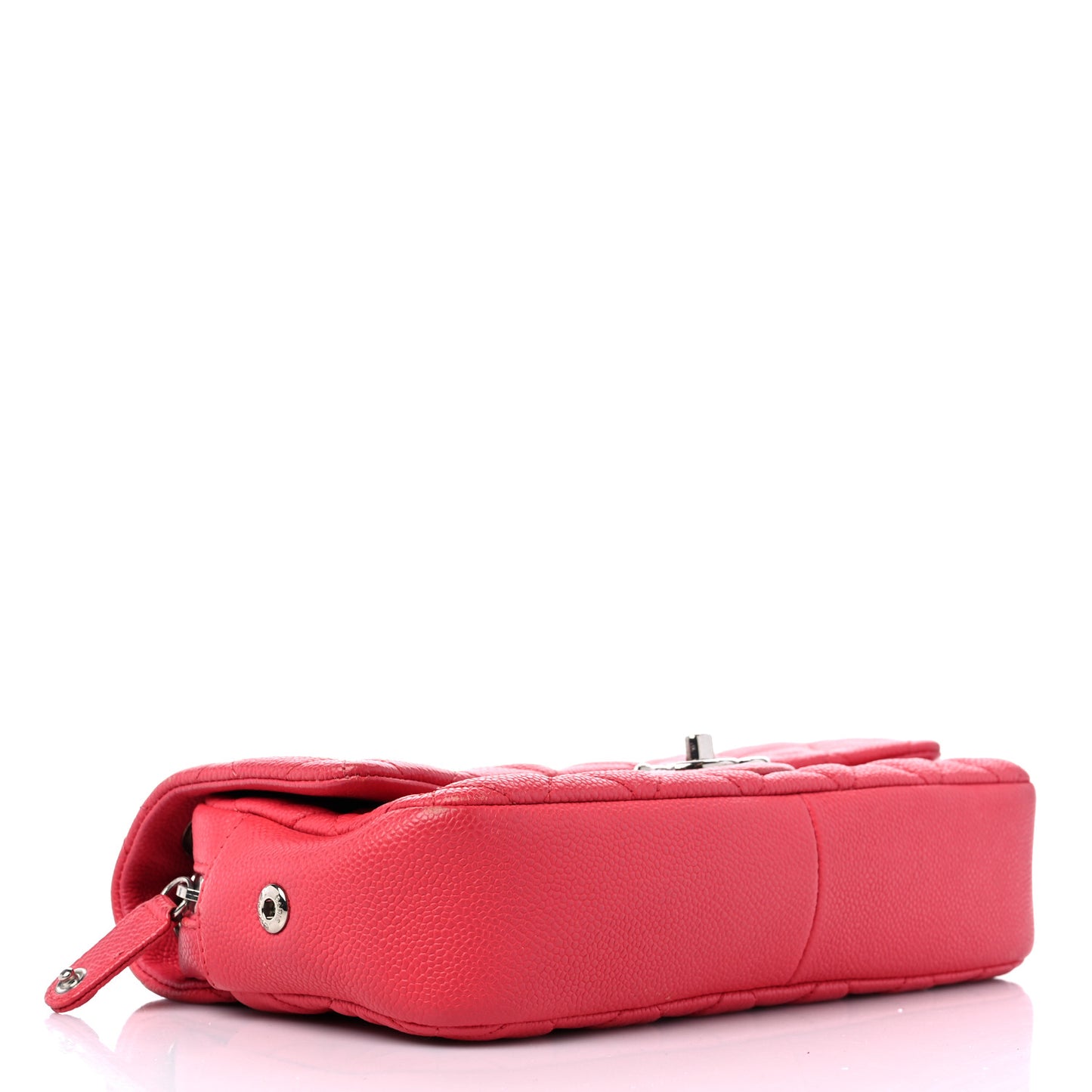 Caviar Quilted Medium Easy Flap Coral Coral Pink