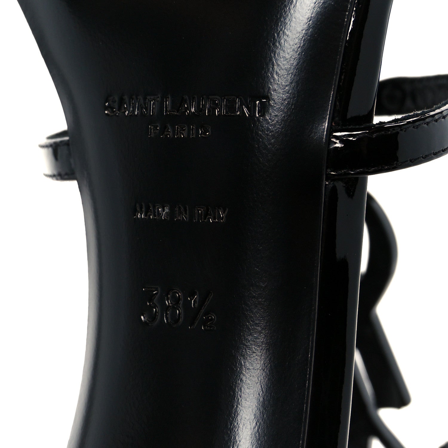 Saint Laurent Vernice Chiffon Cassandra 100 Ankle Strap Sandals 38.5 Black 8 of 10