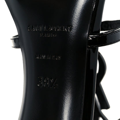 Saint Laurent Vernice Chiffon Cassandra 100 Ankle Strap Sandals 38.5 Black 8 of 10