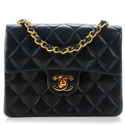 Chanel Lambskin Quilted Mini Square Flap Navy 1 of 9