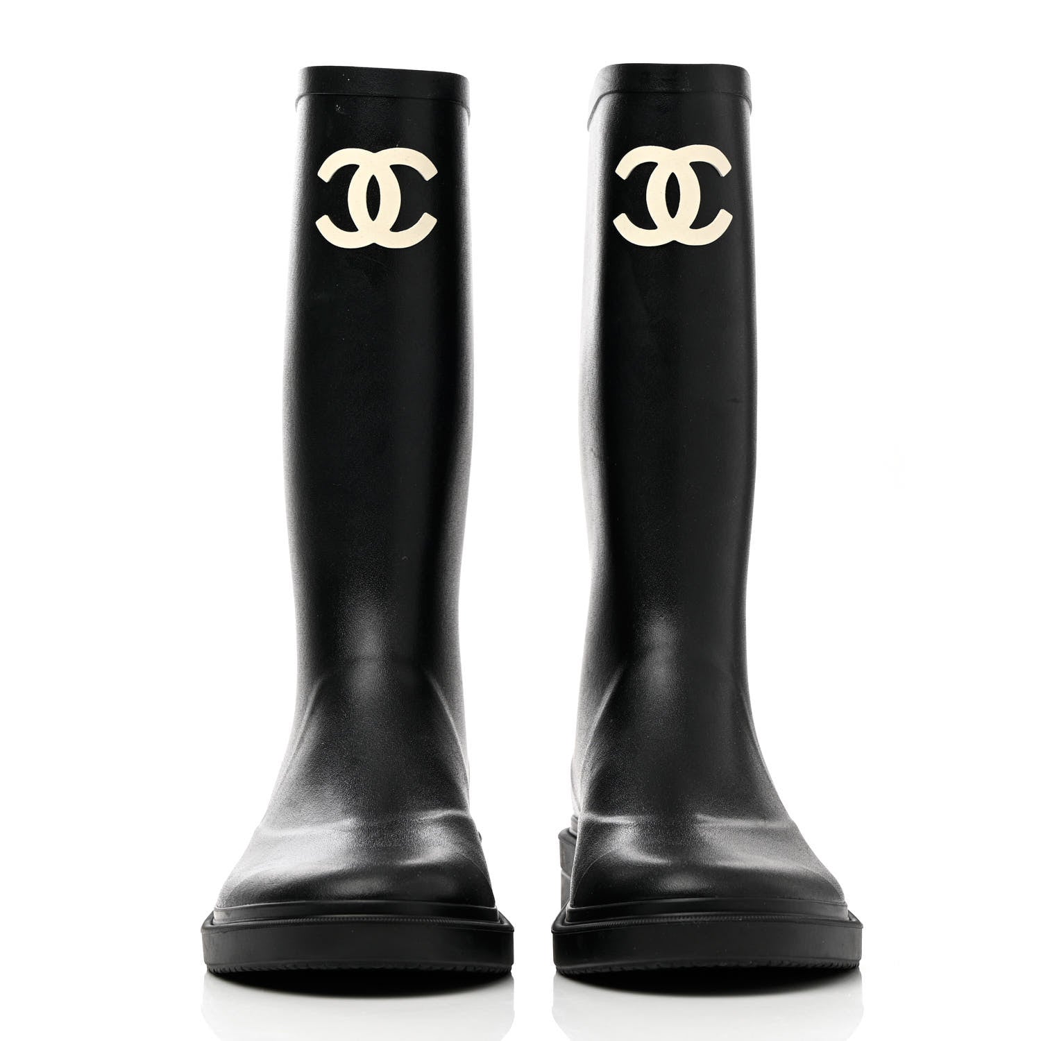 Chanel Caoutchouk CC High Boots 40 Black 2 of 10