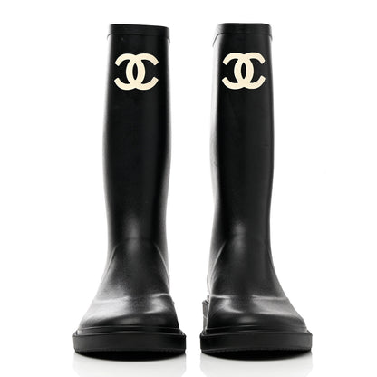 Chanel Caoutchouk CC High Boots 40 Black 2 of 10