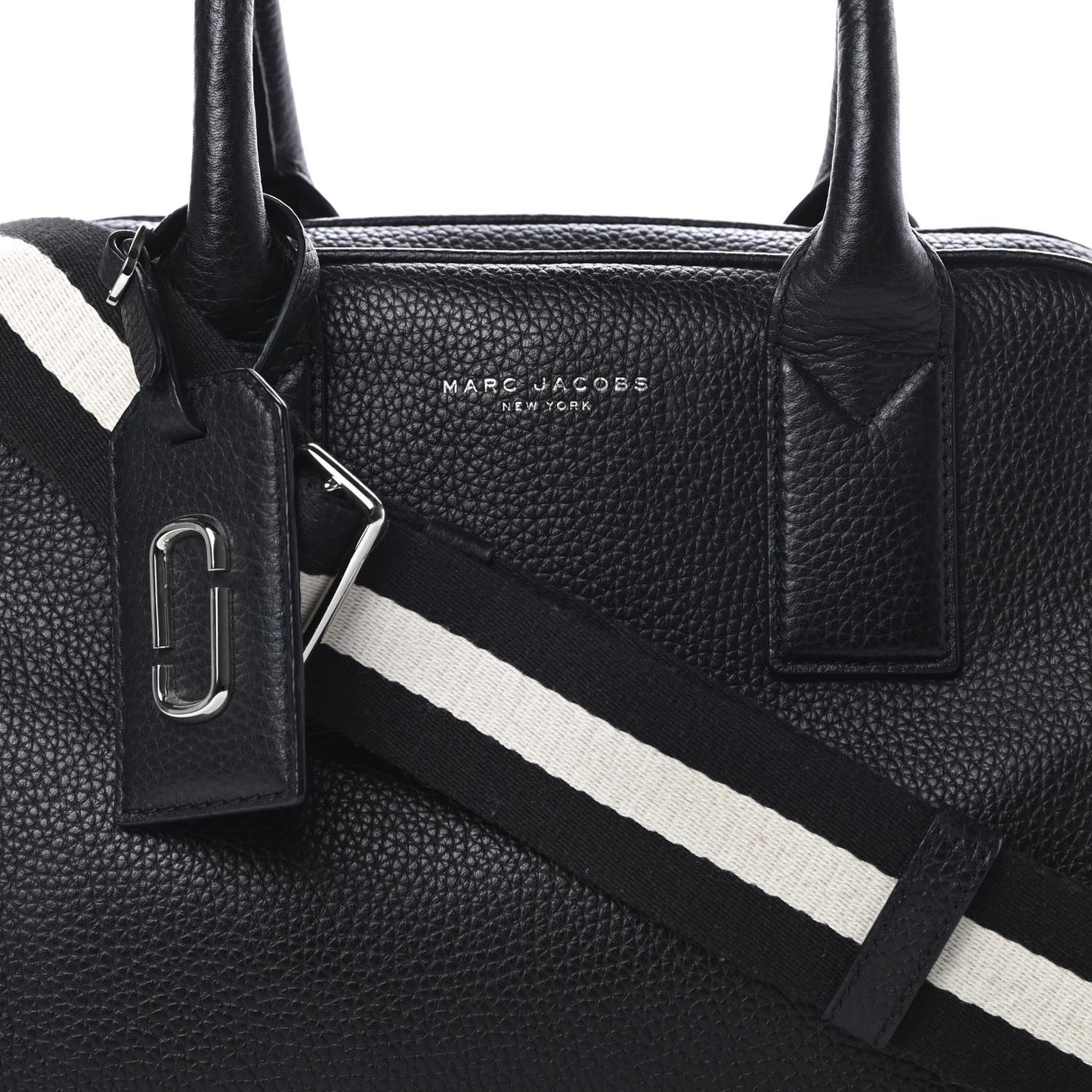 Pebbled Calfskin Gotham Bauletto Satchel Black