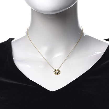 Tiffany 18K Yellow Gold Platinum Diamond .15ct Etoile Circle Pendant Necklace 2 of 6