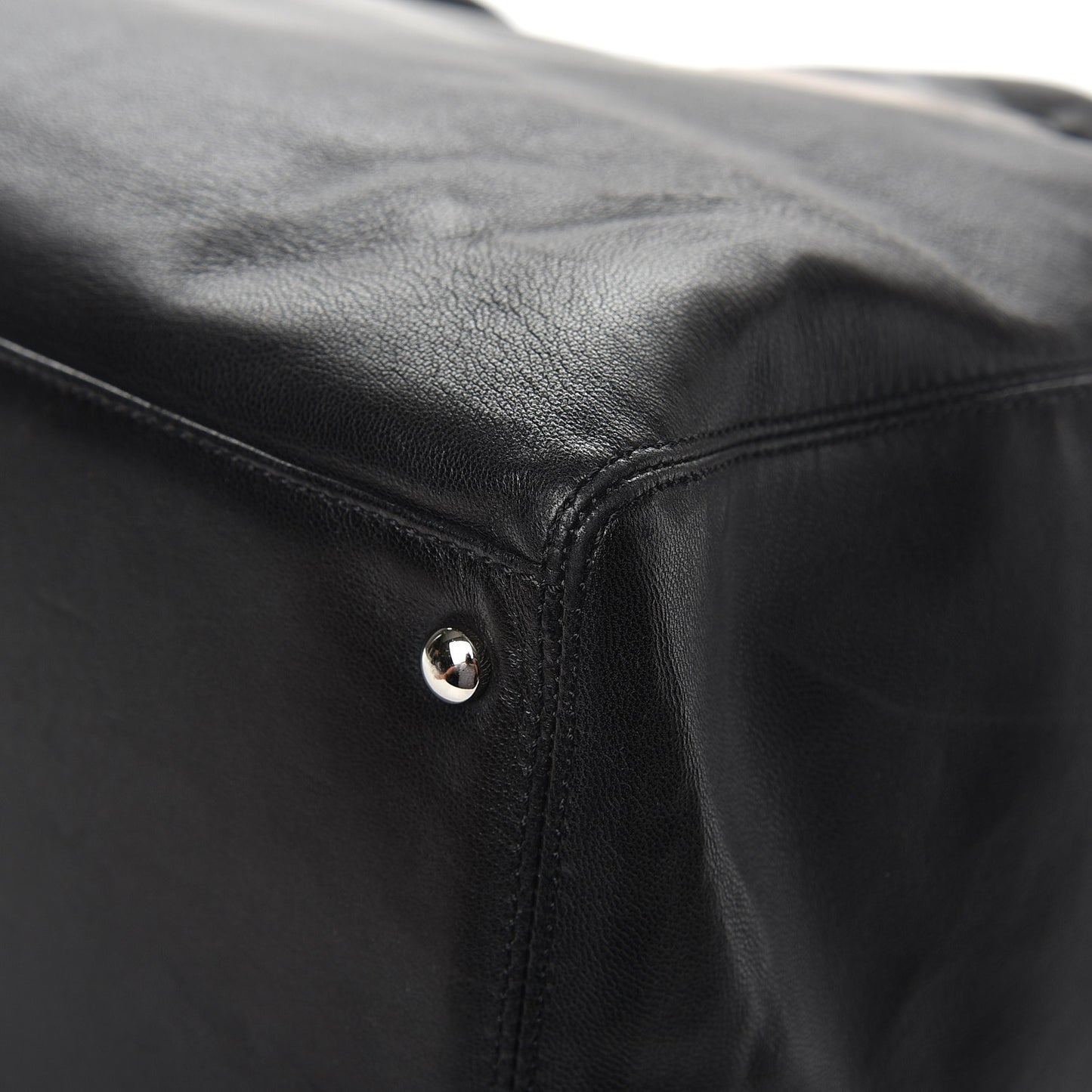 Lambskin Executive Cerf Shopper Tote Black